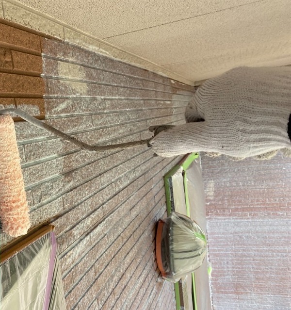 広島県福山市　屋根塗装・外壁塗装　高圧洗浄、外壁下塗り (1)