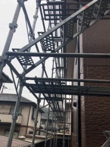 岡山県笠岡市・N様邸現場レポ足場設置2