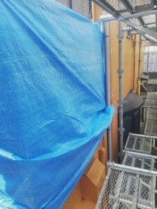 岡山県笠岡市・N様邸現場レポ足場設置4