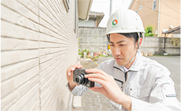 福山市で外壁塗装の現地調査