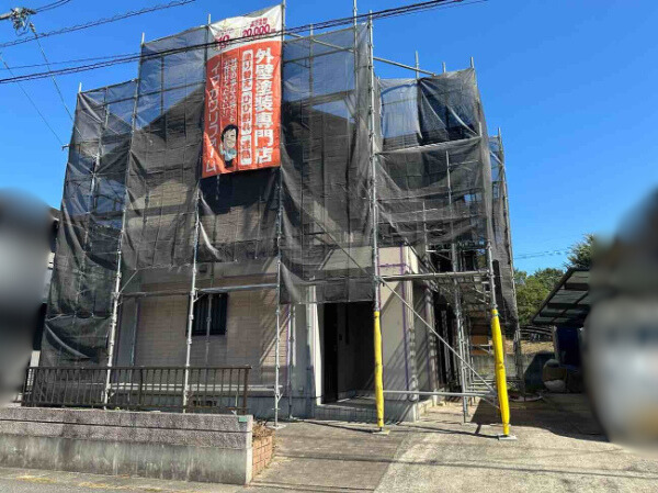 A様邸足場設置1枚目