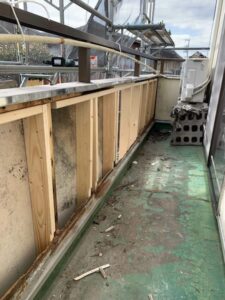 井原市F様邸ベランダ下地