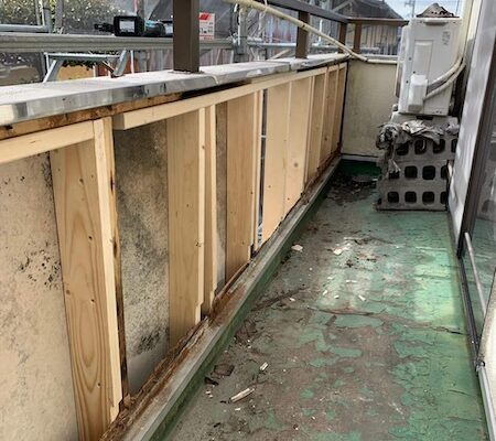 井原市F様邸ベランダ下地
