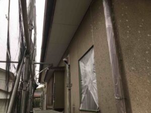 浅口市A様邸窓配管養生