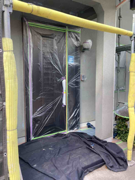 笠岡市F様邸足場養生現場レポート3