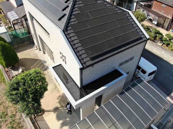 浅口市T様邸笠木塗装3