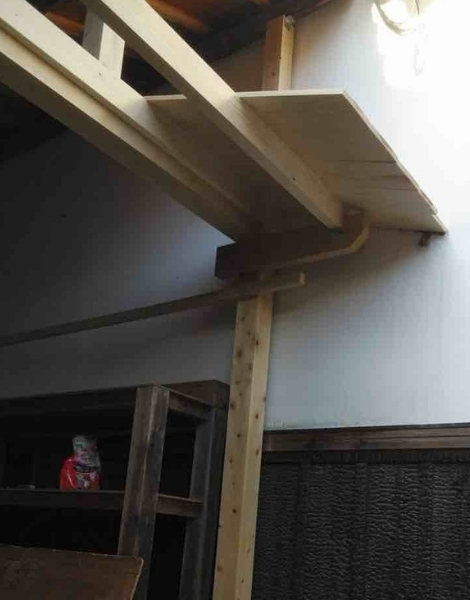 小田郡T様邸小屋補強工事庇2