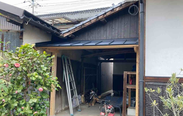 小田郡T様邸小屋補強工事庇3