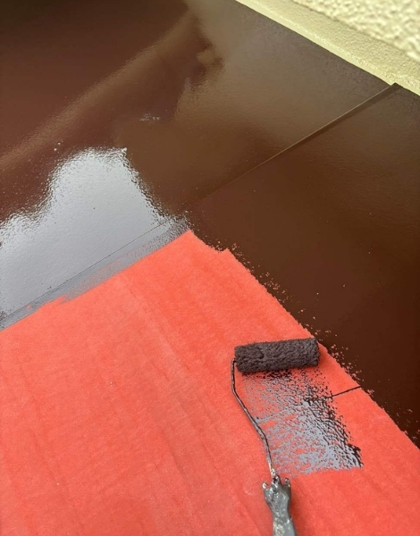 福山市M様邸庇塗装2