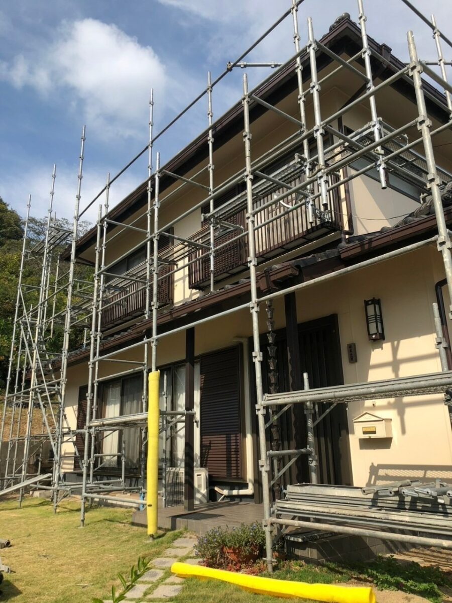 笠岡市S様邸足場組みアイキャッチ