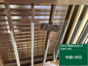 笠岡市S様邸雨鉄柵塗装2